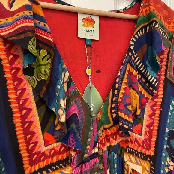 NWT Farm Rio Patchwork Tapestry Ankle Dress Size M $275.00 Lagenlook - Picture 12 of 15